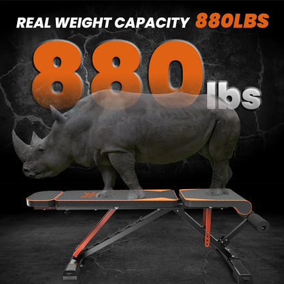 Bigzzia Adjustable Weight Bench with Resistance Bands