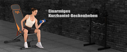 Bigzzia Adjustable Weight Bench with Resistance Bands