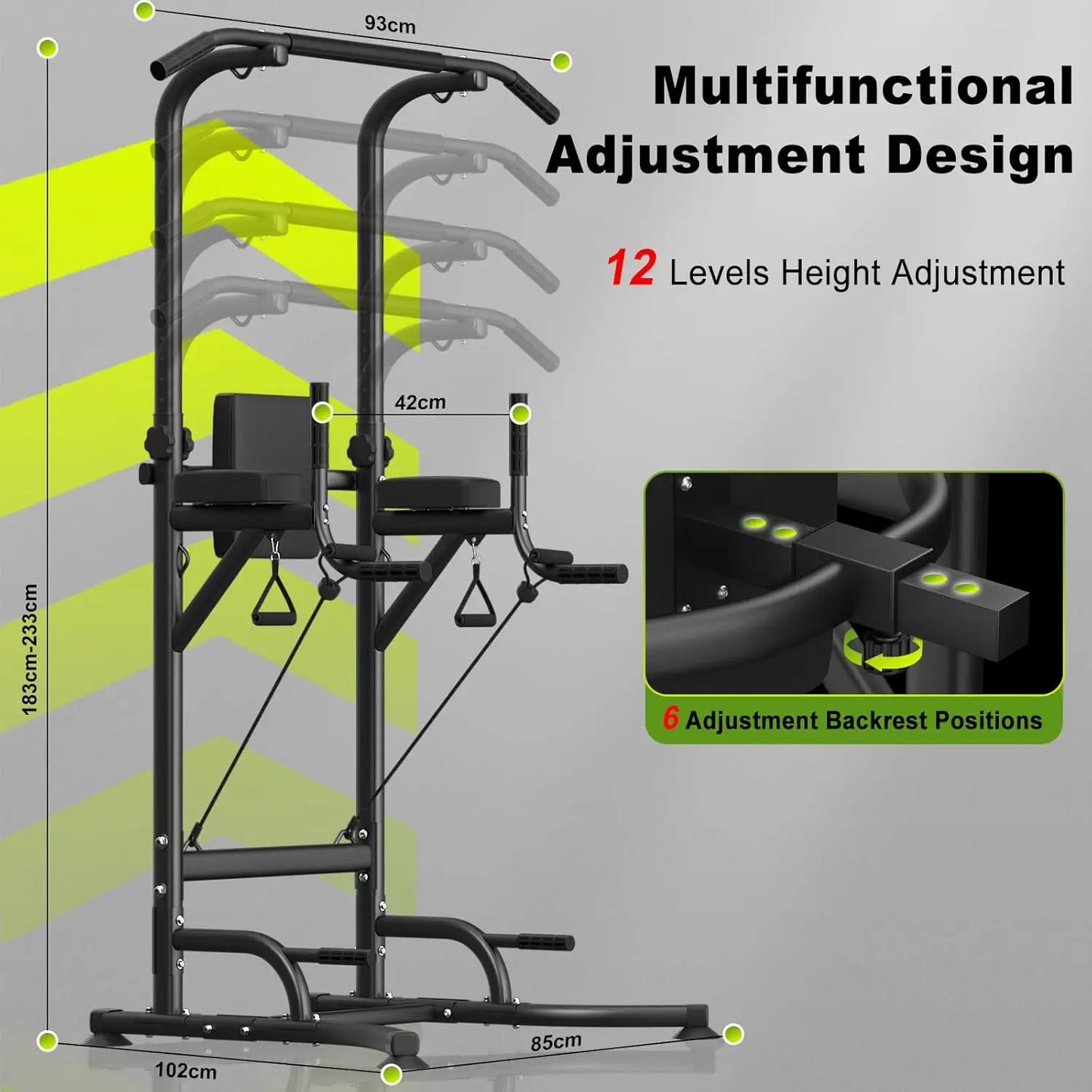 Power Tower Dip Station &amp; Pull-Up Bar