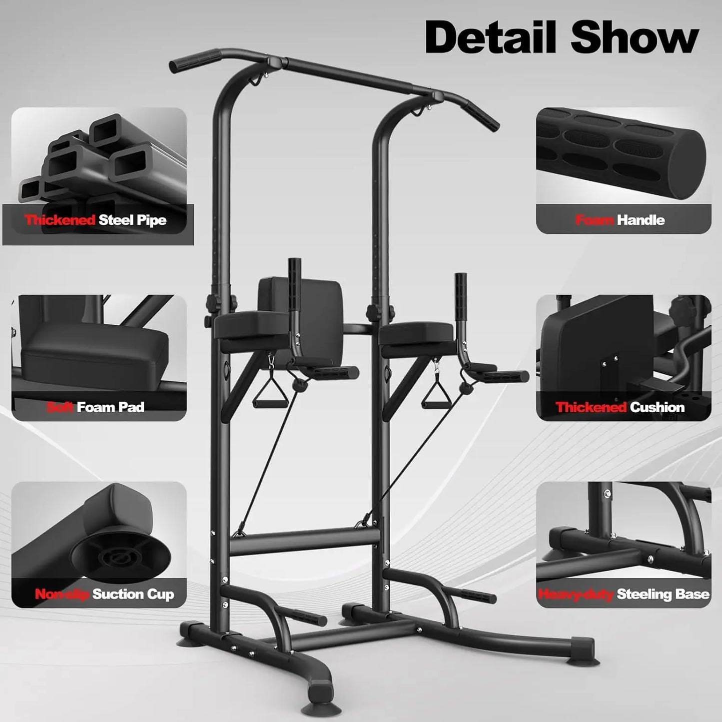 Power Tower Dip Station &amp; Pull-Up Bar