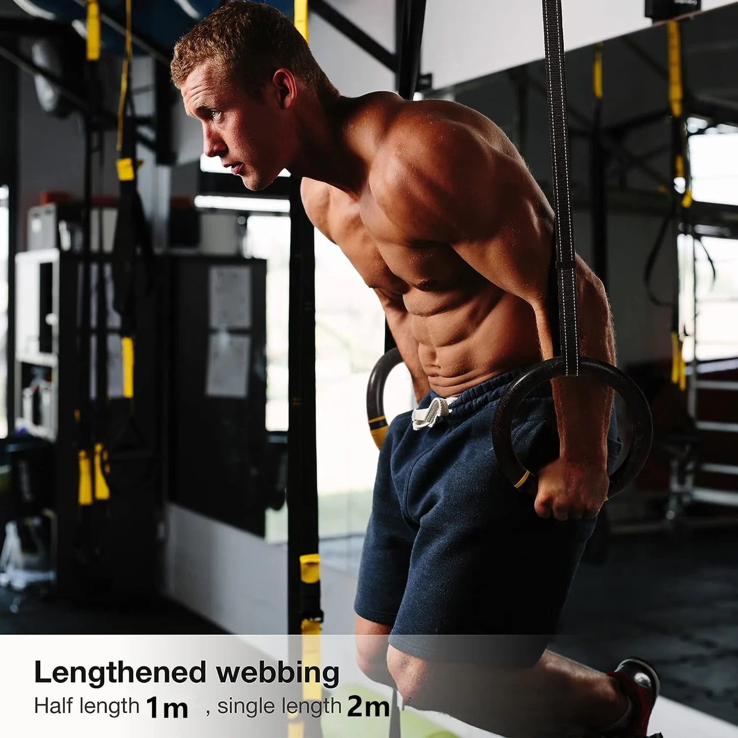 Gymnastic Rings with 1.2 m Adjustable Straps