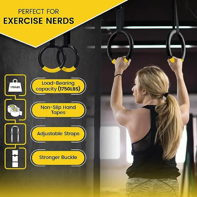 Gymnastic Rings with 1.2 m Adjustable Straps