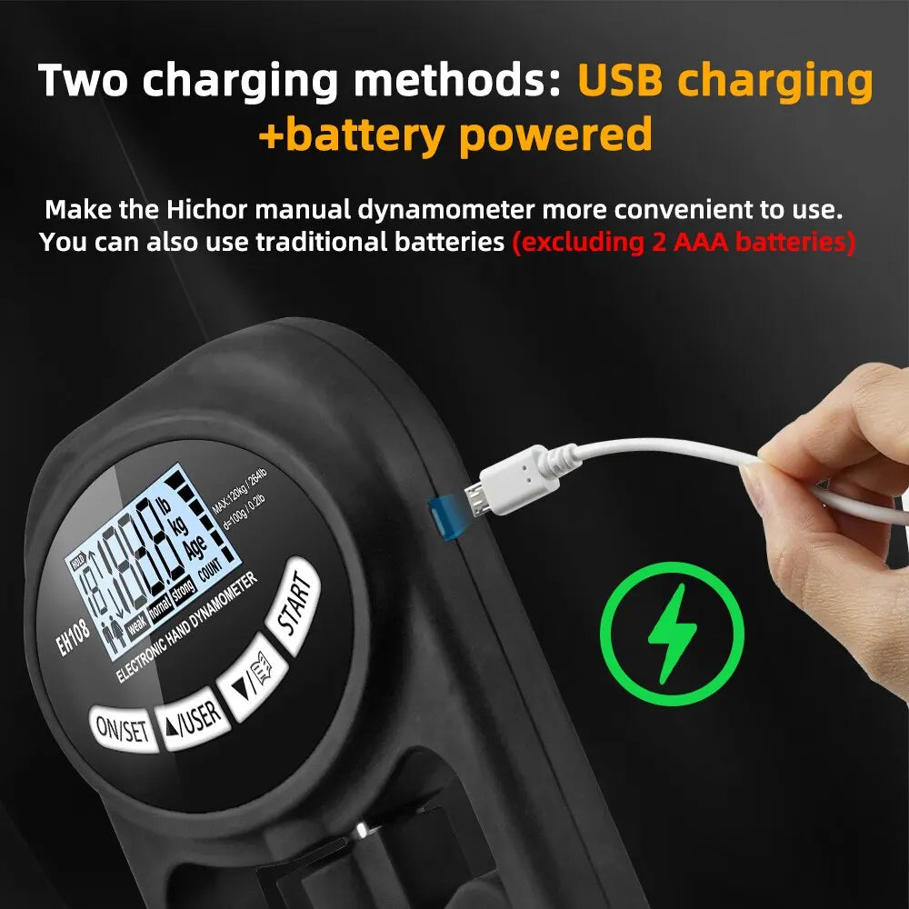 Digital Hand Grip Strength Tester (up to 120 kg / 265 lbs)