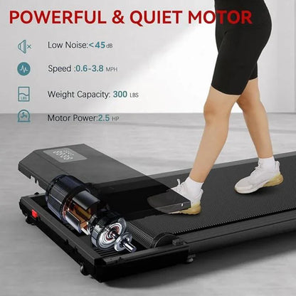 2‑in‑1 Portable Treadmill with Remote Control &amp; LED Display