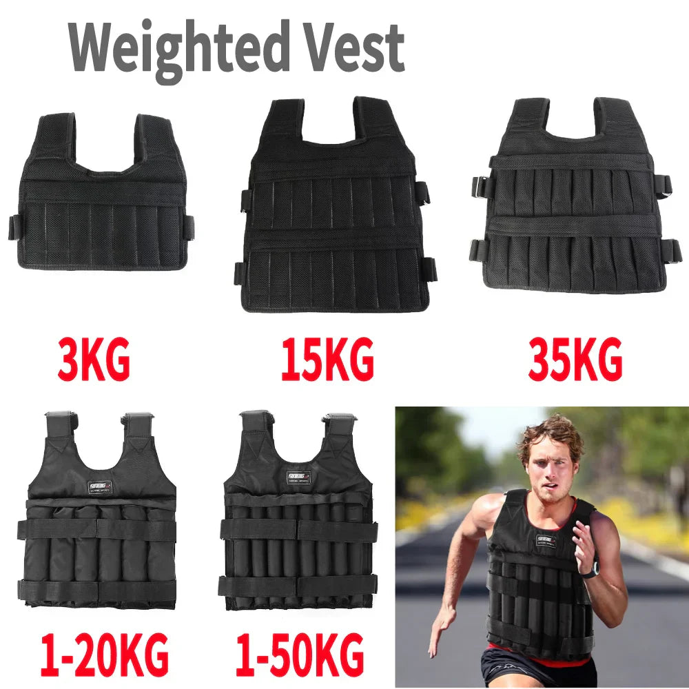Adjustable Weighted Training Vest (3–15–35 kg Capacity)