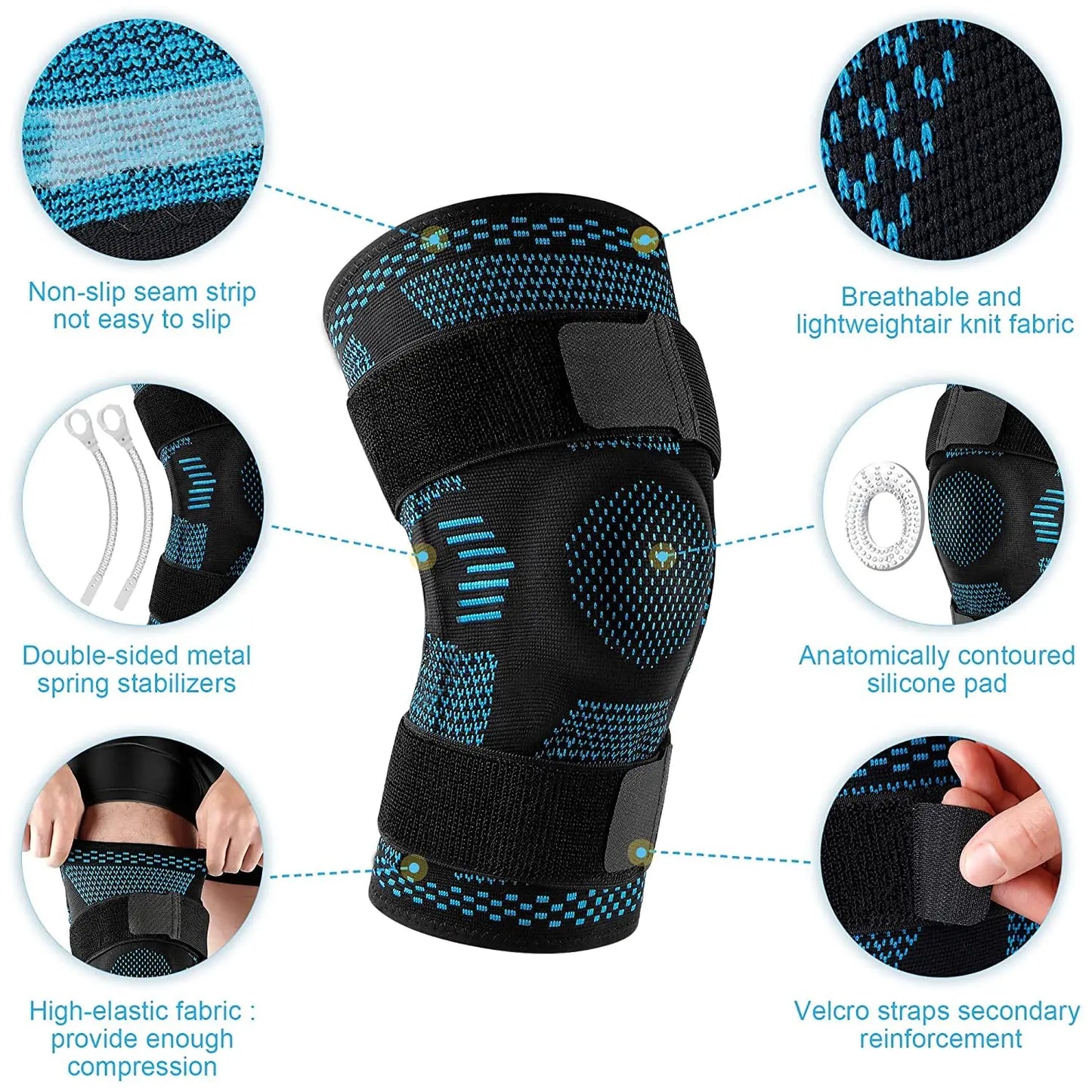 Knee Brace with Side Stabilisers &amp; Patella Gel