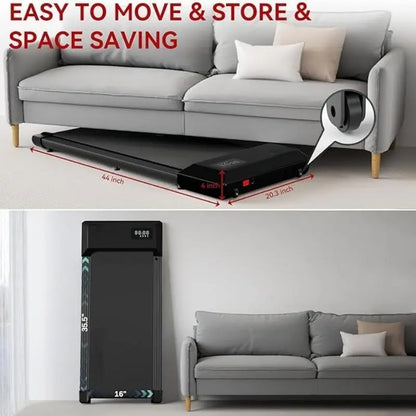 2‑in‑1 Portable Treadmill with Remote Control &amp; LED Display