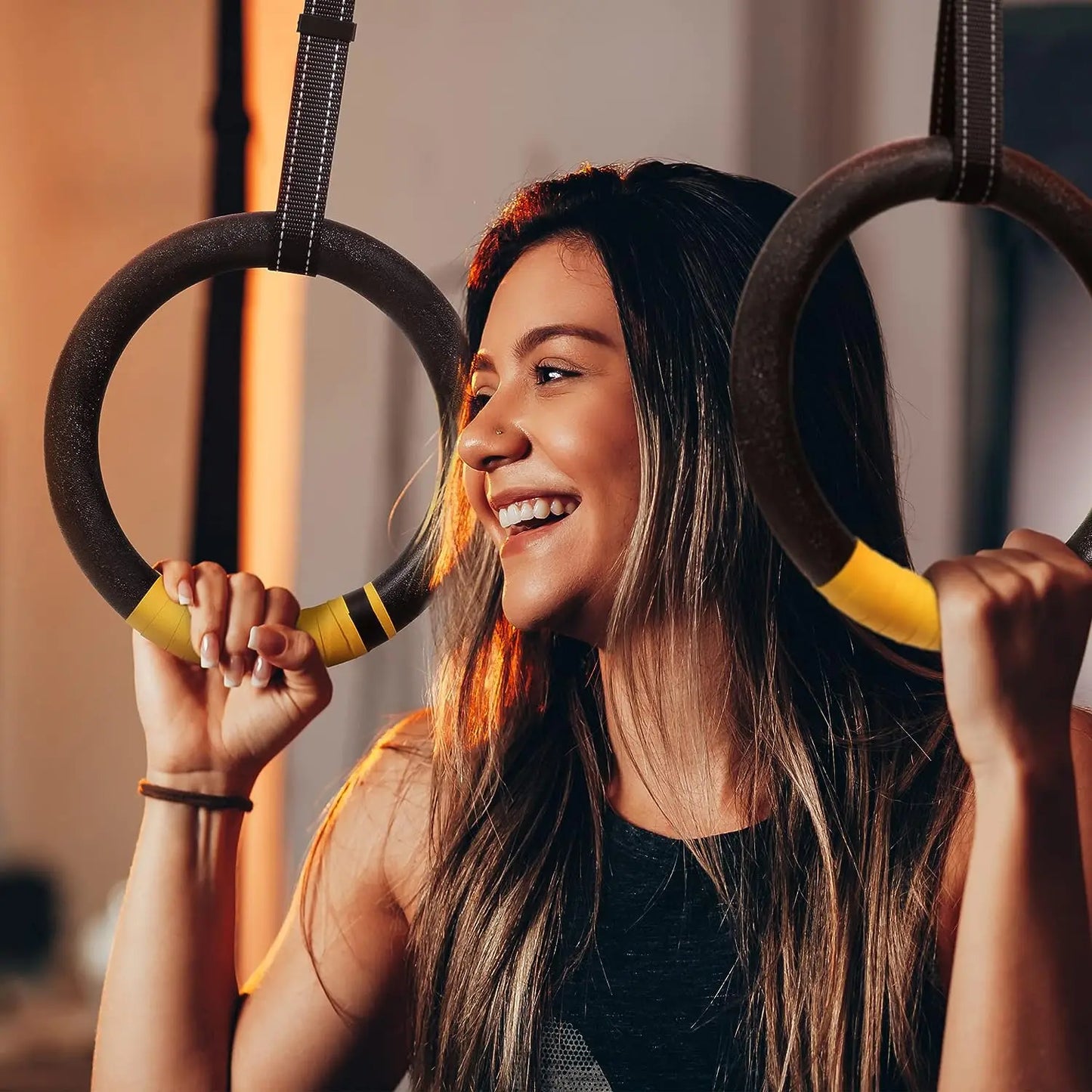 Gymnastic Rings with 1.2 m Adjustable Straps