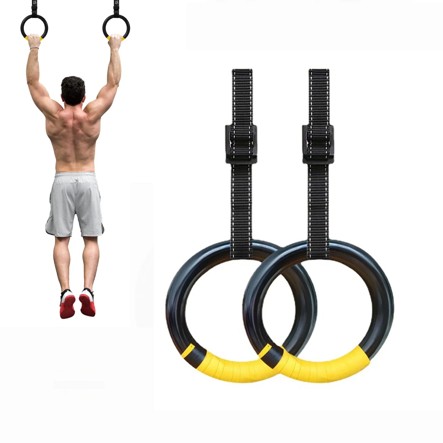Gymnastic Rings with 1.2 m Adjustable Straps